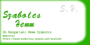 szabolcs hemm business card
